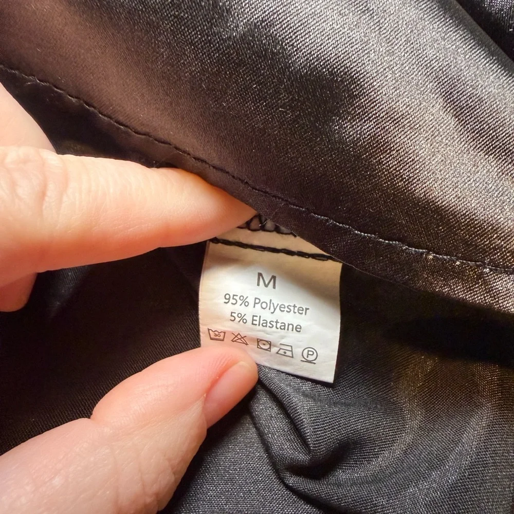 SHEIN Women's Satin Pajama Set - Black, Pink, Cream - Picture 5 of 5